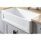 Gourmetier Solid Surface Stone Apron Front Farmhouse Sgl Bowl Kitchen Sink, White GKFA361810SQ - alternate 4